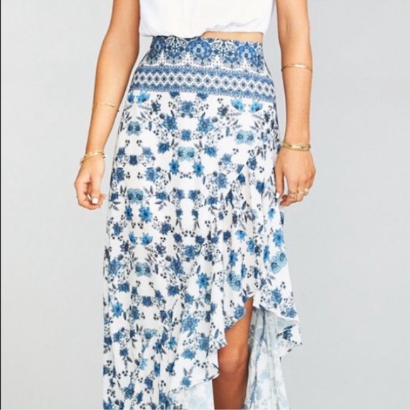 Show Me Your MuMu Salsa Skirt in Casablanca Blues size XL Excellent condition - Picture 2 of 7